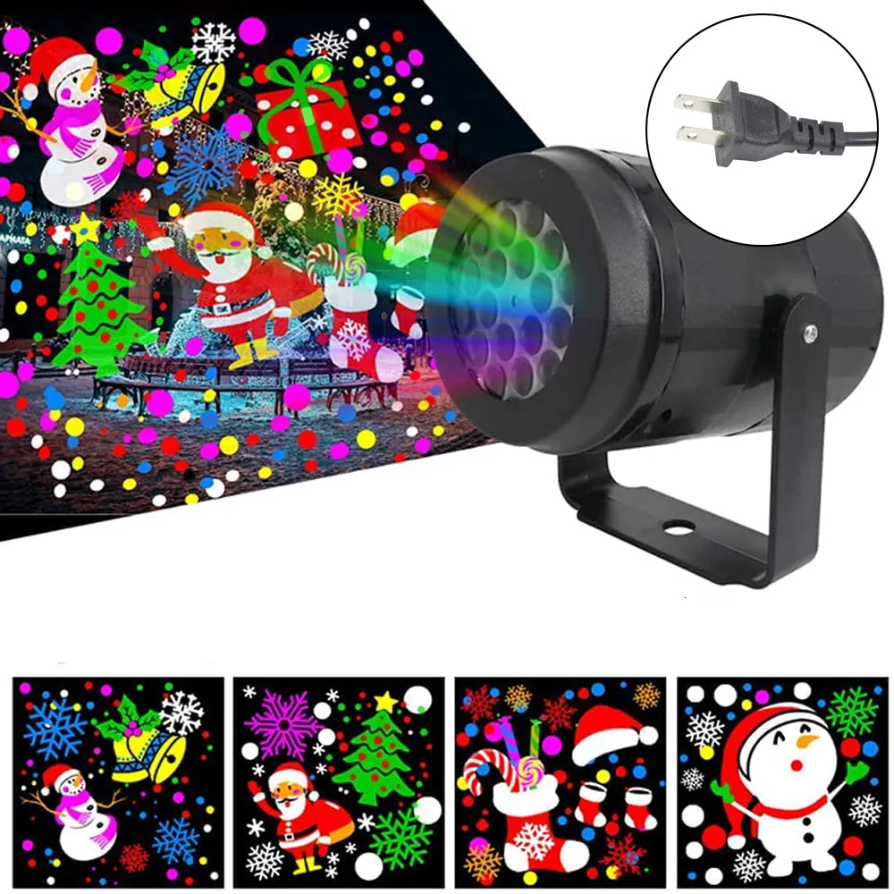 FestiLuz Proyector Navideño 3D – 16 Figuras Iluminadas para Transformar tu Hogar